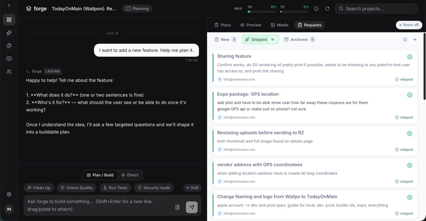 Forge — stakeholder requests